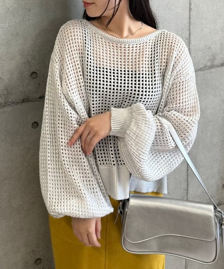 箔プリントメッシュKnit / ROSIEE