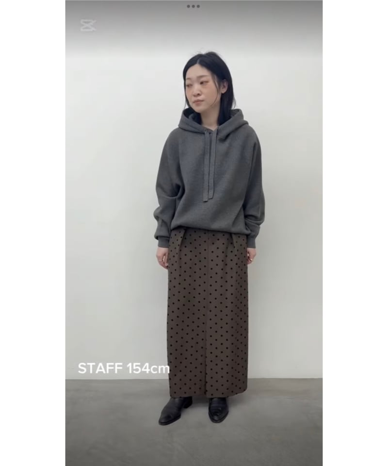 cloche/クロッシェ》ニットフーディー CLOCHE フード付きベージュ