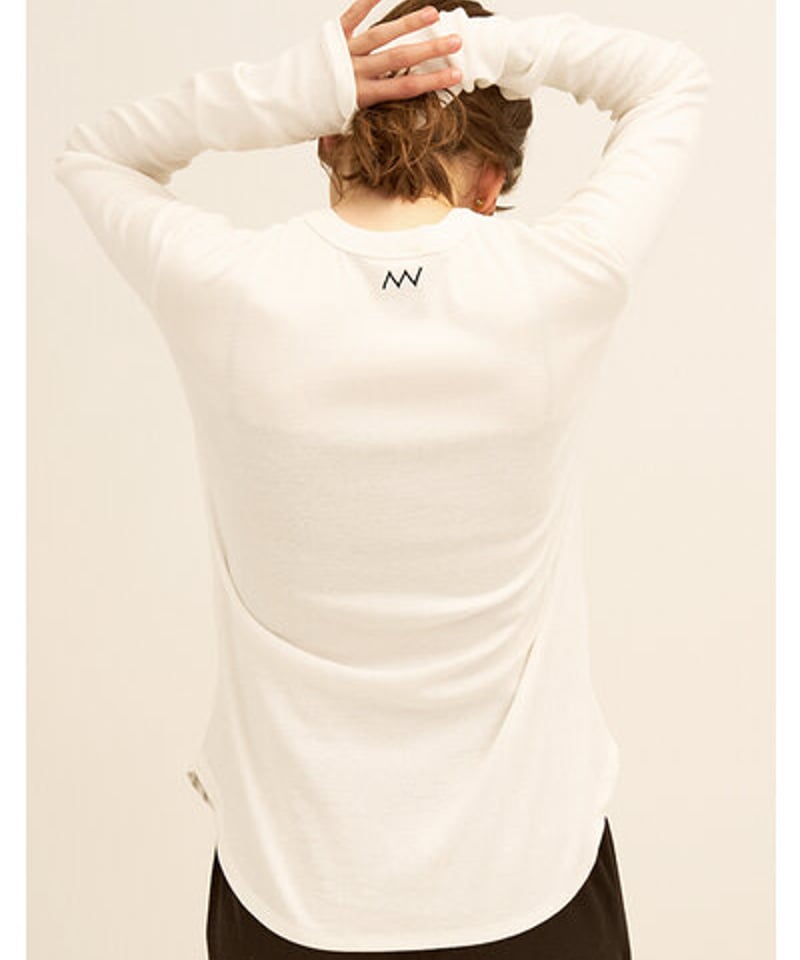 YENN◆長袖カットソー/FREE/コットン/GRY/Y244-81090 コットンリブロングTシャツ Y244-81090-4 / YENN | CALENDRIER