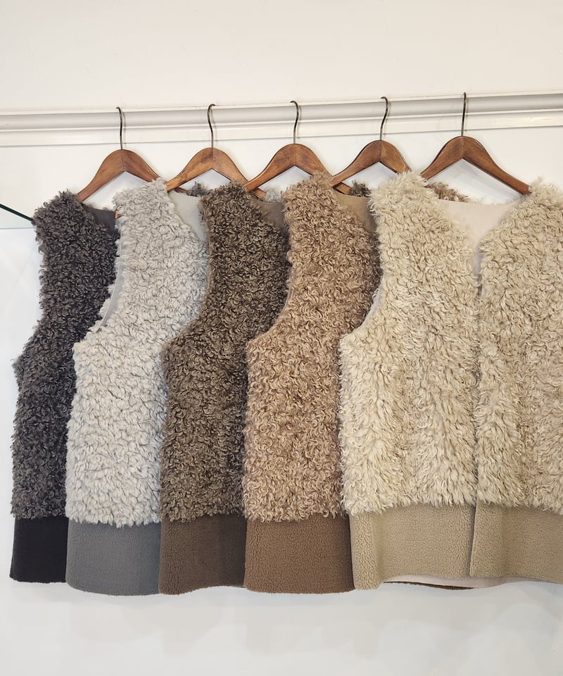 プードルファー × ボアボリュームトップベスト 552-24509 / NUS | CALEN