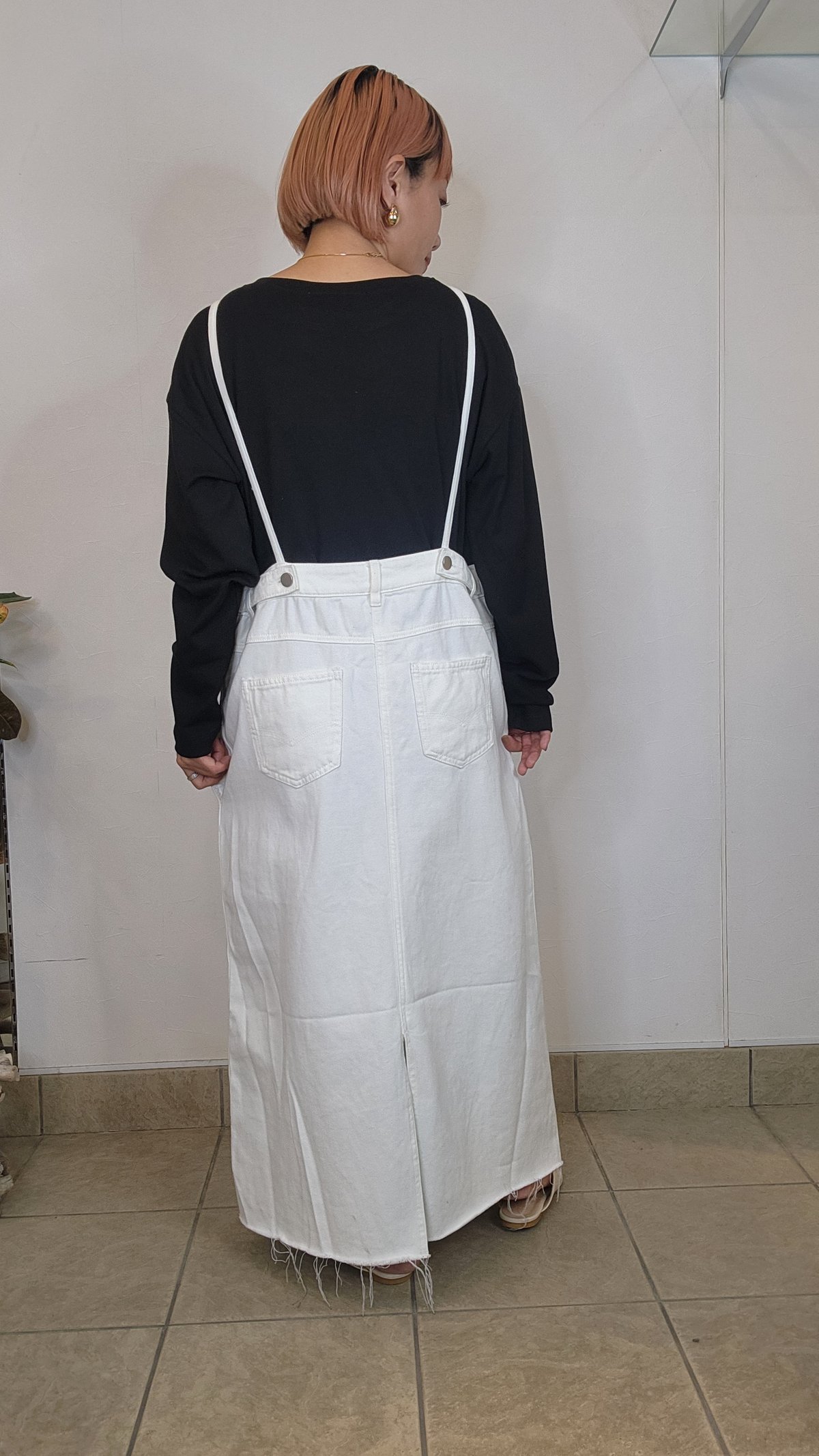 ホワイトスカート 89サイズ ホワイトデニムジャンパースカート56897/ | CALENDRIER online store