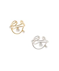 Layered wave pearl ring 26A2-35  / Sea'dsMara