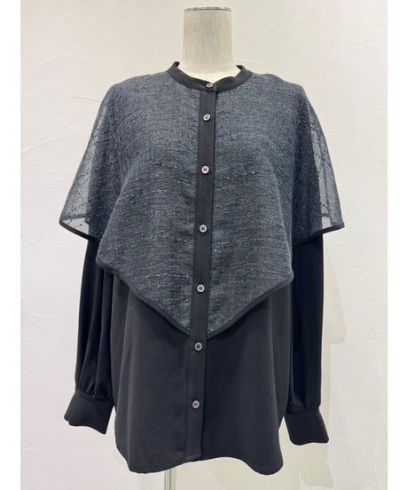 ラメメッシュケープレイヤーシャツ 604500 / CYAN tokyo