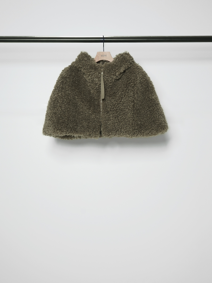 本日までyennカールファーケープCURL FUR CAPE オリーブ 本日までyennカールファーケープCURL FUR CAPE オリーブ