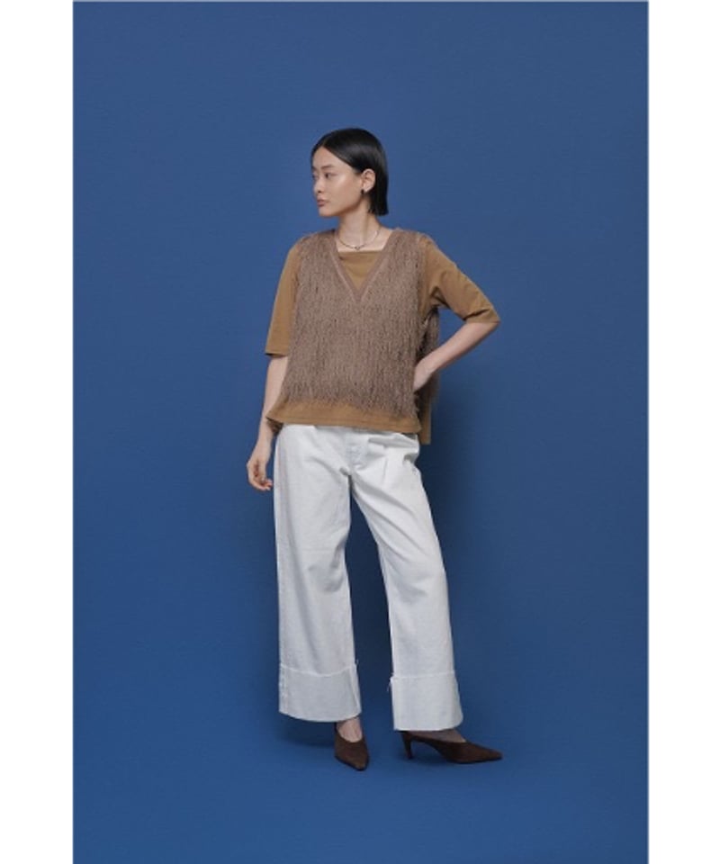 サイドリブシャギーベスト 601455 / CYAN tokyo | CALENDRIER o