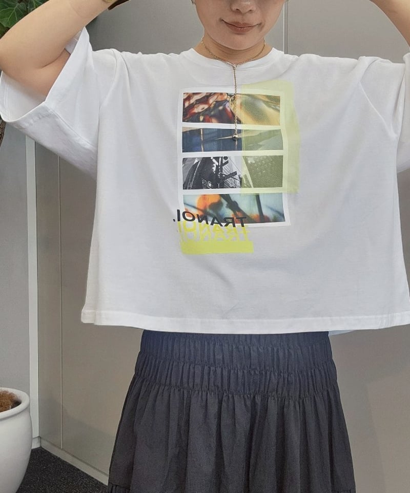 tranoi フォトプリントチュールTシャツ ☆最終価格 フォト×チュールTシャツ / TRANOI. | CALENDRIER online store