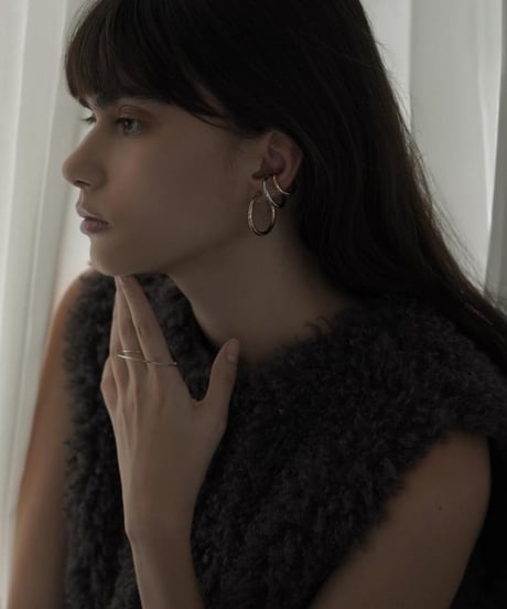 Pipe ring earcuff earring Medium