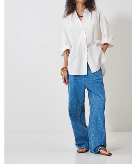 LASER CUT WIDE DENIM Y261-31001 / YENN
