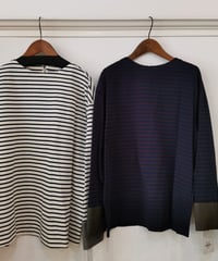 シャツ袖ボーダー柄Tシャツ 550-85027  / CLOCHE