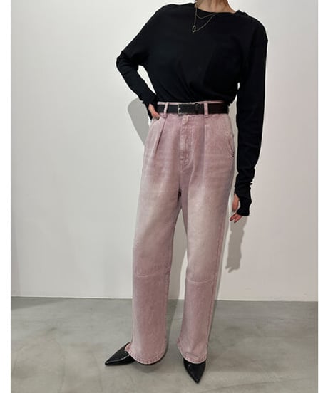 【再入荷✨】タックワイドデニムピンク Y252-31064-3  / YENN