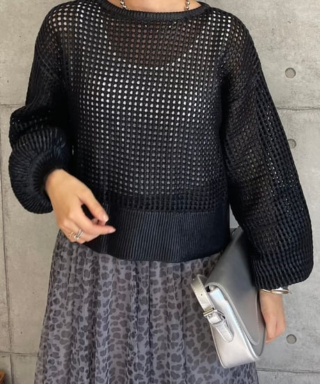 箔プリントメッシュKnit / ROSIEE