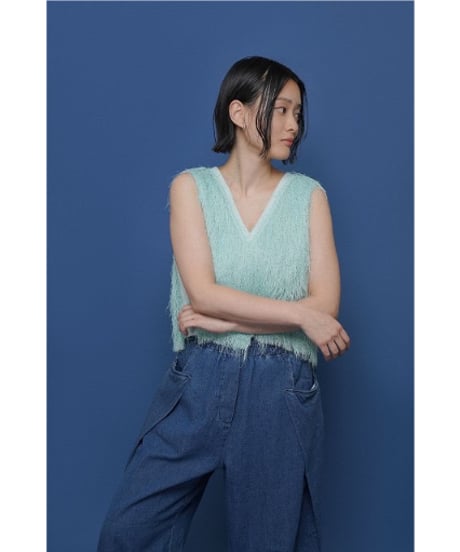 オーバータックリネンデニムワイド　601464  / CYAN tokyo