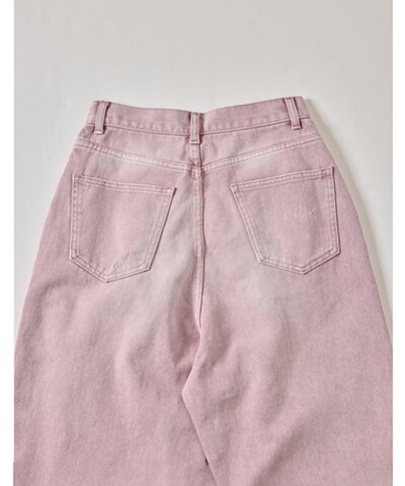 YENNデニム　ハイライズタックワイドパンツ　ピンク　38 再入荷✨】タックワイドデニムピンク Y252-31064-3 / YENN | CALEN