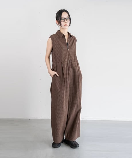 チェックコクーンサロペット 612-86541  / CLOCHE