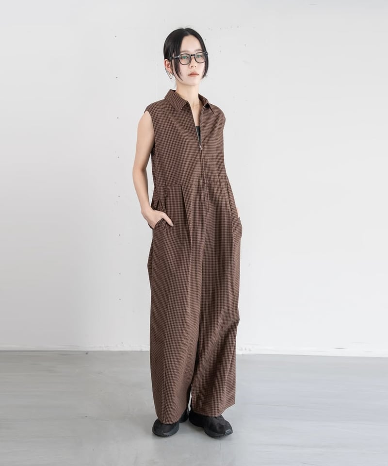 チェックコクーンサロペット 612-86541 / CLOCHE | CALENDRIER