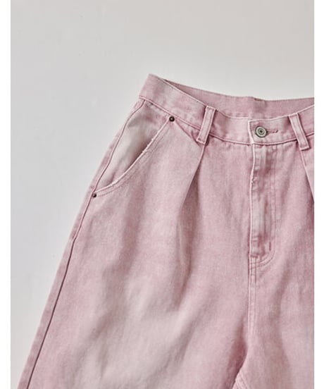 【再入荷✨】タックワイドデニムピンク Y252-31064-3  / YENN