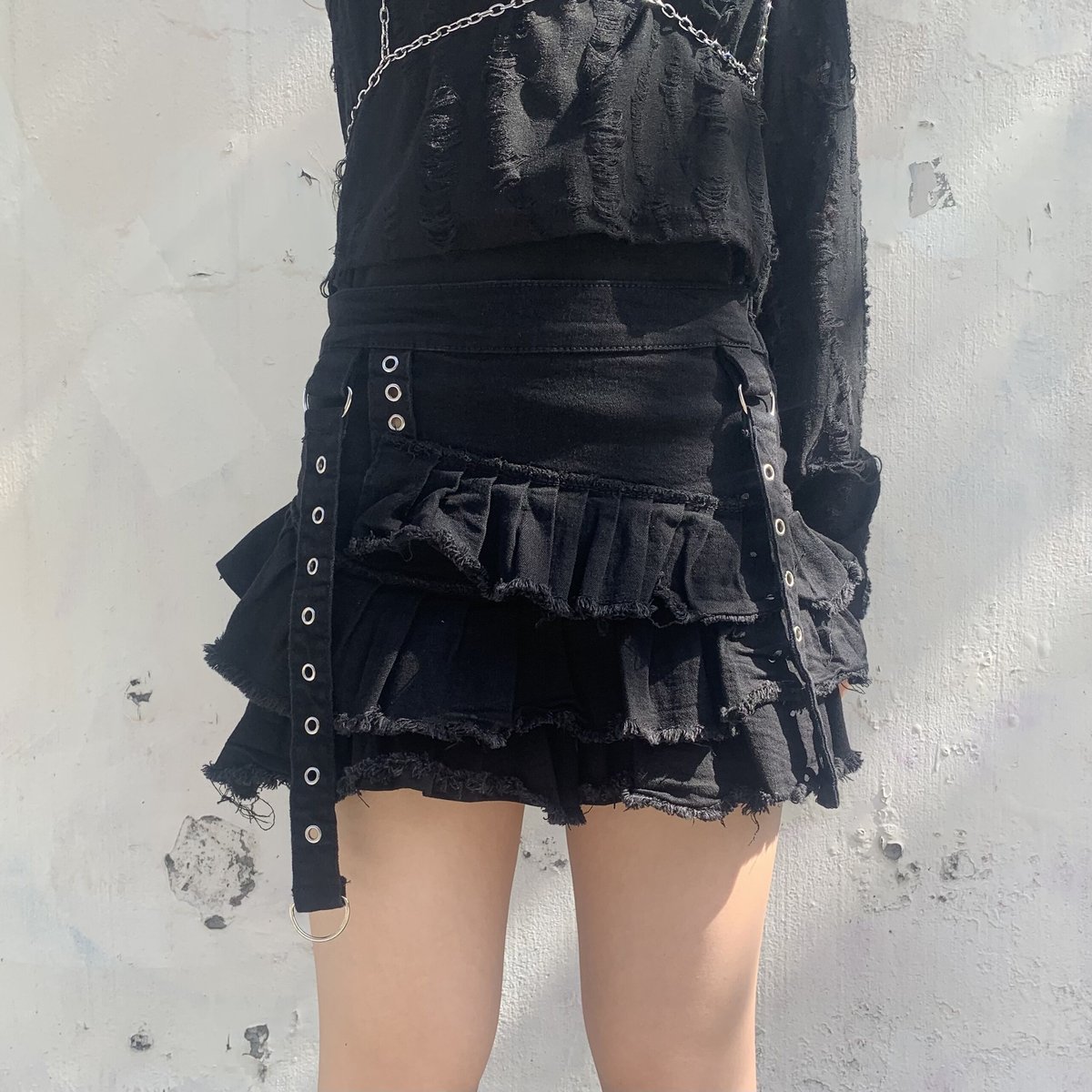 B25155】ダメージフリルハトメスカート | (me)