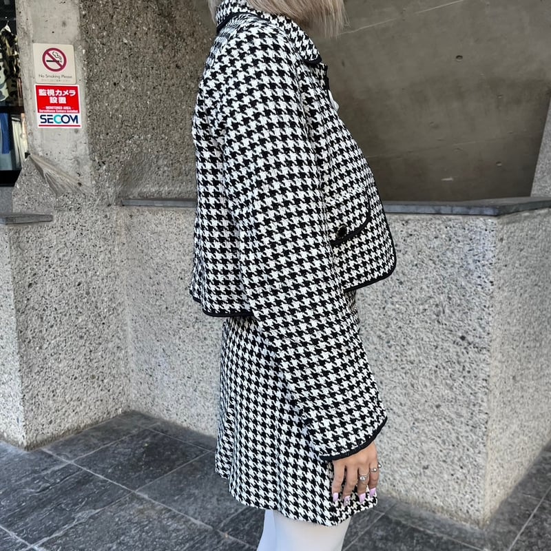 新品タグ付き⭐︎千鳥格子ダウンセットアップLサイズ ZARA 千鳥格子 セットアップ