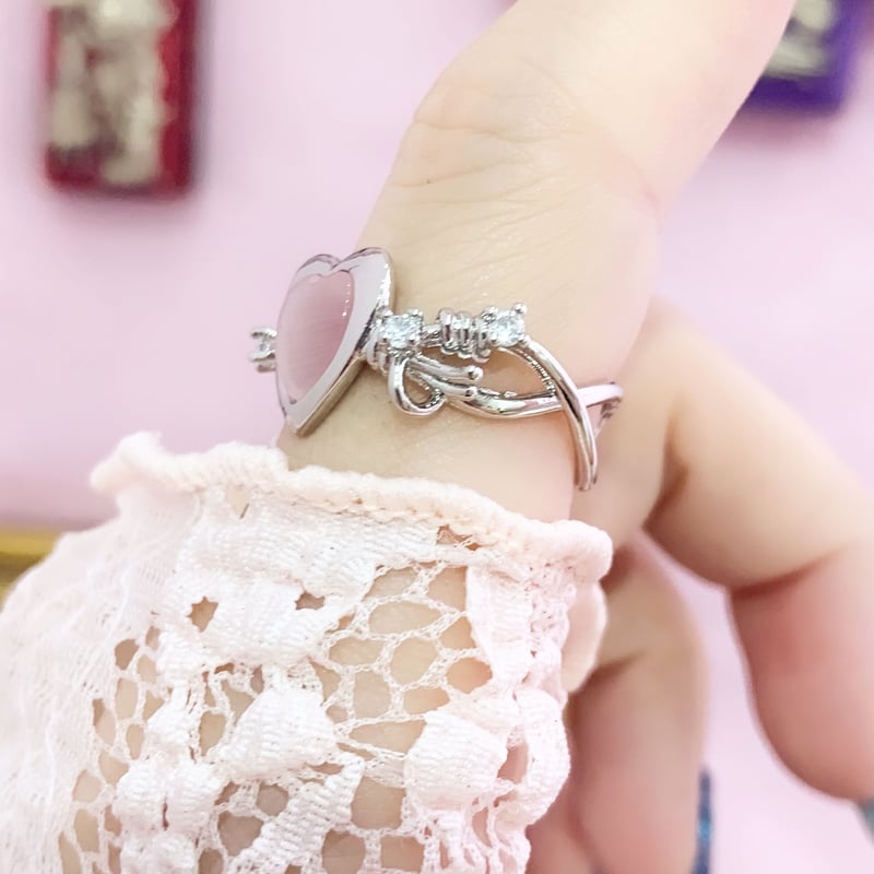 YWXY1088】キャッツアイハートリング | (me)