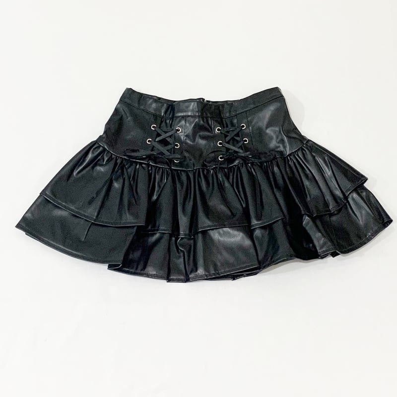 20AW MAISON MARGIELA フェイクレザースカート Black Pleated Faux Leather Midi Skirt | Maison Margiela