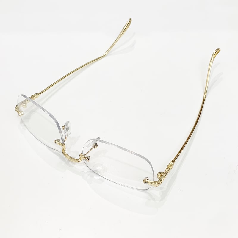 minusデニムレイのシームレスメガネ 29-0305/2】スクエアリムレスメガネ(2colors) | (me)