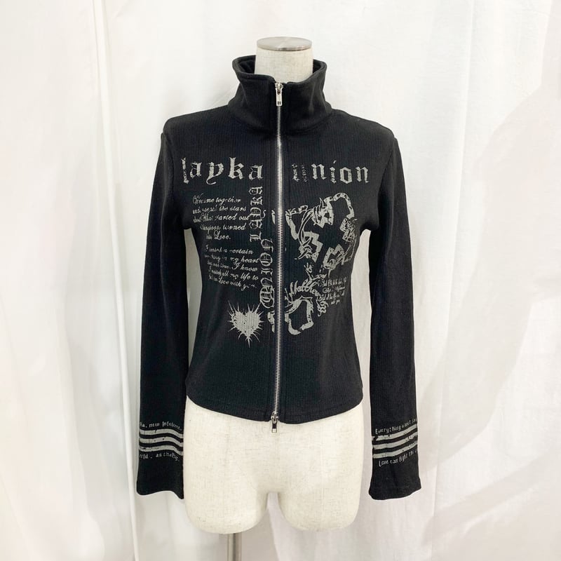 SK1873】クロスロゴプリント ZIPトップス(2colors) | (me)