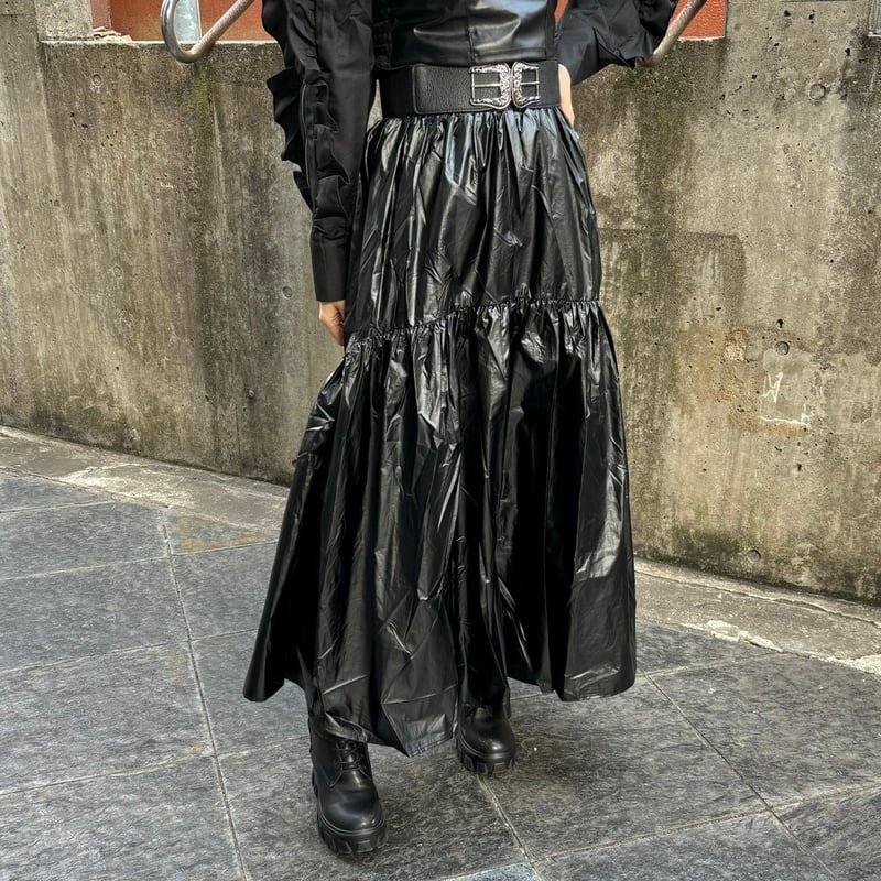 31374H334】メタリックティアードスカート(2colors) | (me) 