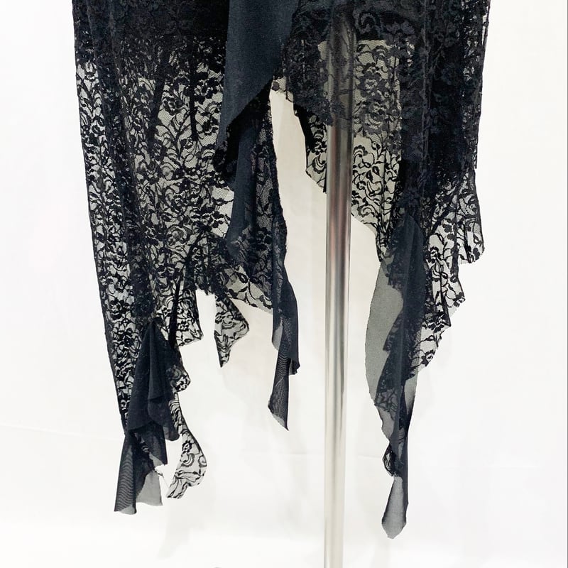 BLACKPEACENOW アシンメトリースカート ベルト レイヤード 黒 アニュアンス anuans アシンメトリーレイヤードスカート （BLACK