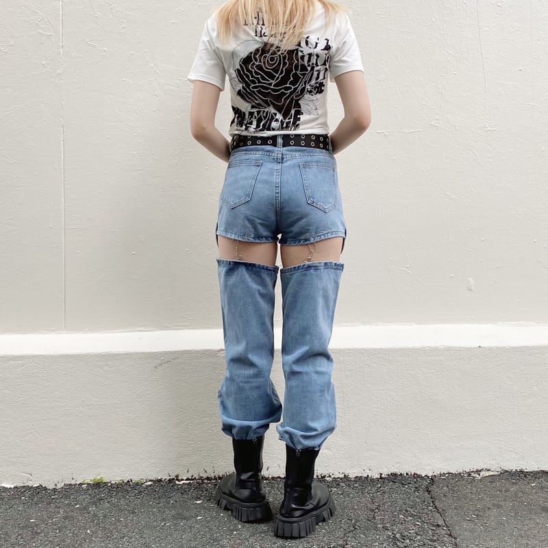 5054】絶対領域デニムパンツ(2colors) | (me)