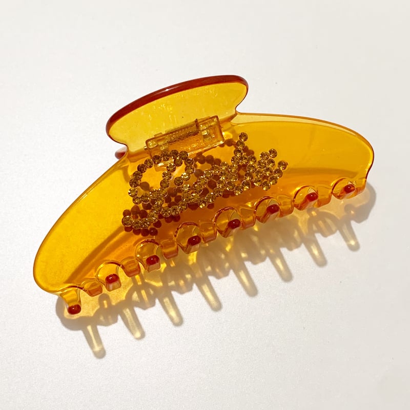 ストーン付きベージュヘアクリップ 約7.5cm TONE SELECT GOODS ヘアクリップ 「float」2個セット きらきら