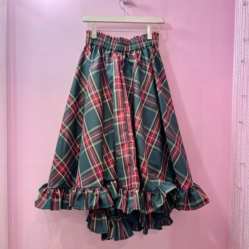 ハーリップトゥ　新品タグハンガー付き　チェックボリュームスカート ハーリップトゥ 新品タグハンガー付き チェックボリューム