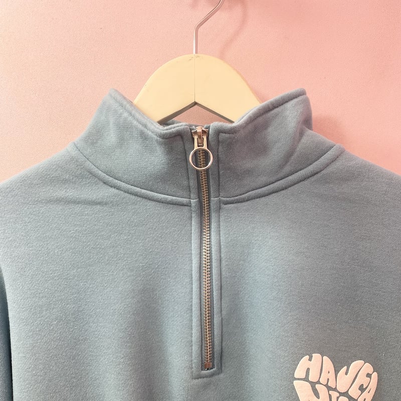 UNISEX【280931】ハートプリントハーフジップスウェット(2colors) | (me)