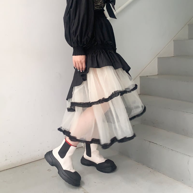 ジュンヤワタナベ　ギャルソン　チェック　アシンメトリー　スカート アシンメトリースカート ジュンヤワタナベ ギャルソン チェック