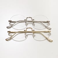 【29-0305/4】オーバルリムレスメガネ(2colors)