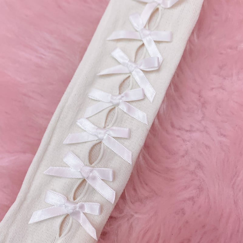 Lsck45】フリル×リボンホールアームカバー(2colors) | (me)