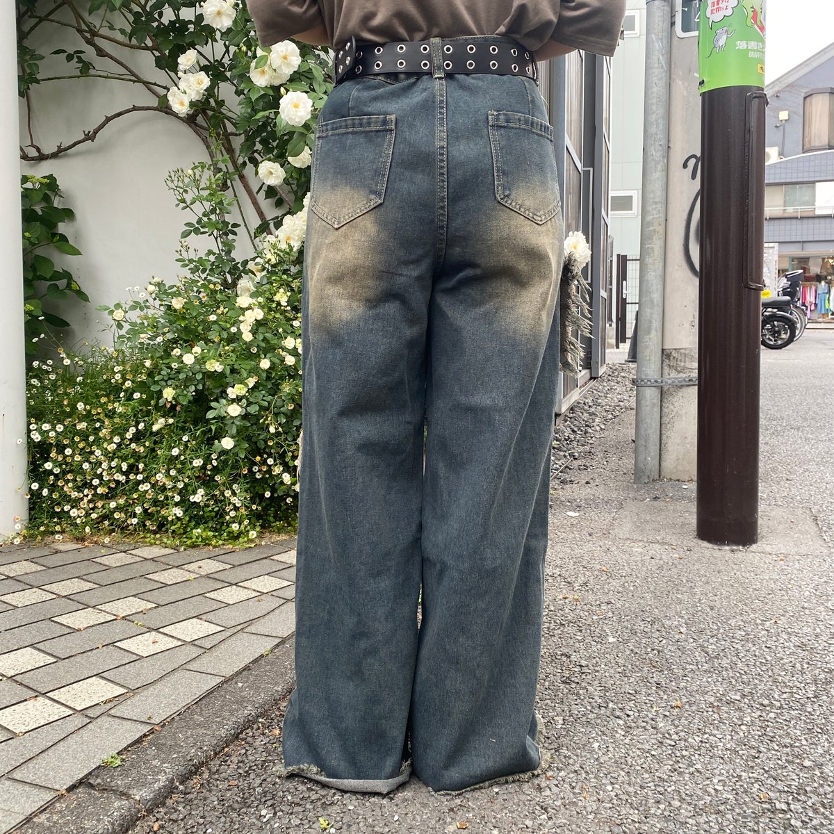 UNISEX【B23271】Star フリンジデニムパンツ | (me)