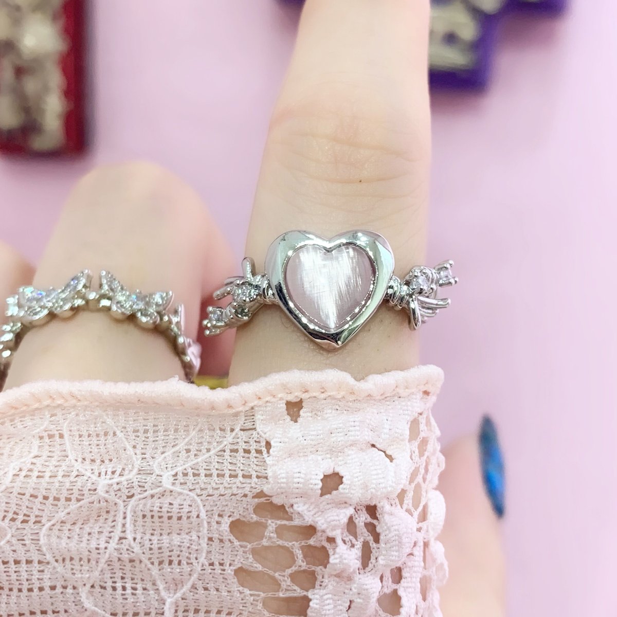 指輪・リング ME Heart Ring YWXY1088】キャッツアイハートリング | (me)