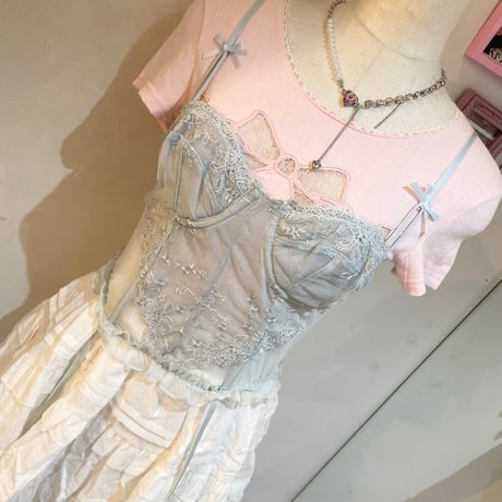ガーター付シフォンビスチェ