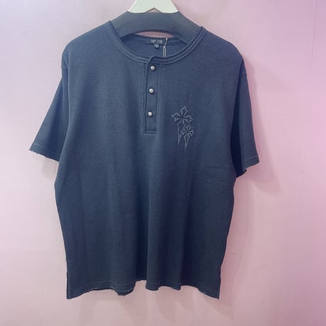 クロス刺繍サーマルTシャツ