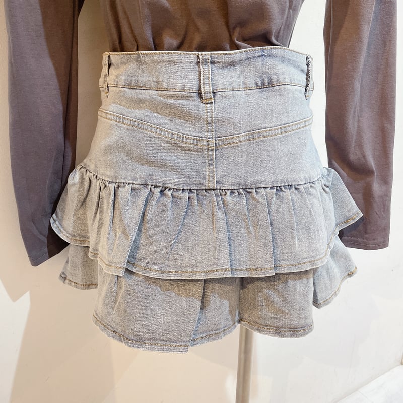 Hauls ハウルズ　デニムミニスカート / ティアードフリル Hauls ハウルズデニムミニスカート / ティアードフリル