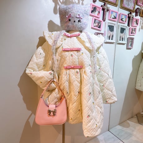 小花柄キルティングコートワンピース