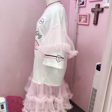 Pinkyナンバリングフリルチュールワンピース