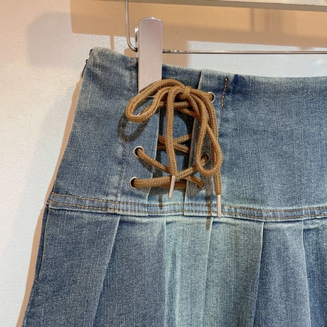 レースアップデニムスカート