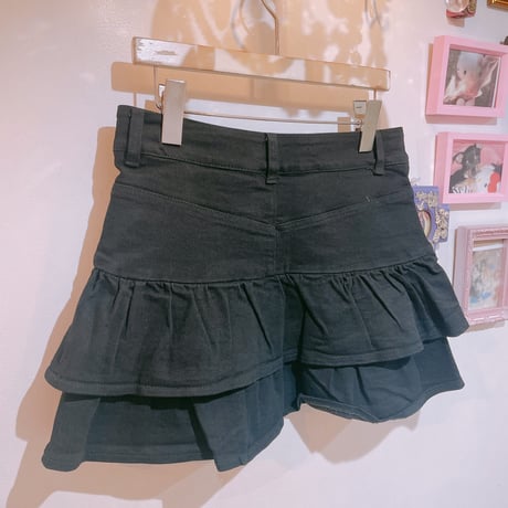 ティアードフリルデニムスカート