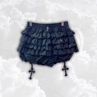 クロスモチーフティアードショートパンツ