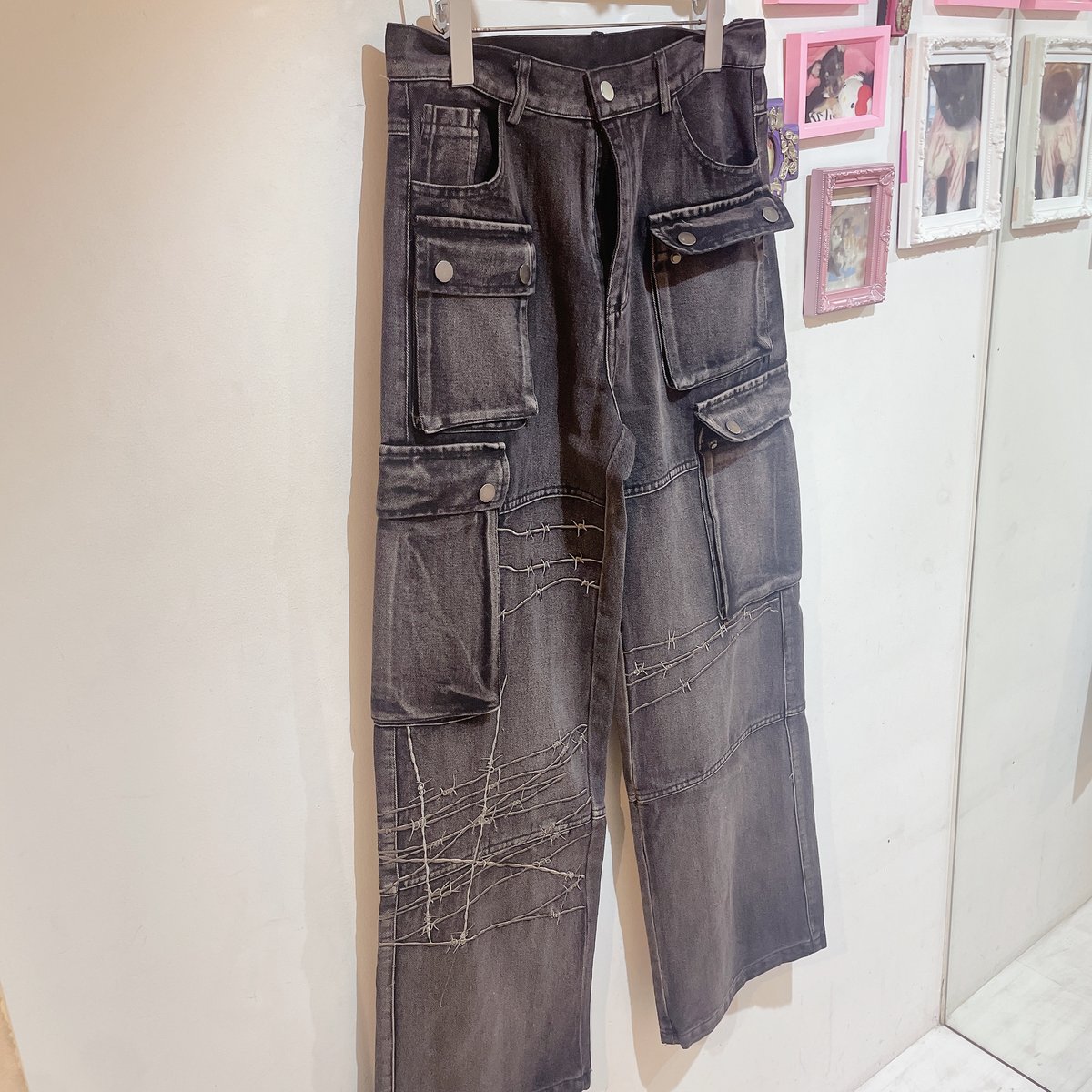 UNDER COVER カーゴショートパンツ ブラック・グレー　有刺鉄線 UNDER COVER カーゴショートパンツ ブラック・グレー 有刺鉄線