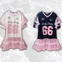 Pinkyナンバリングフリルチュールワンピース