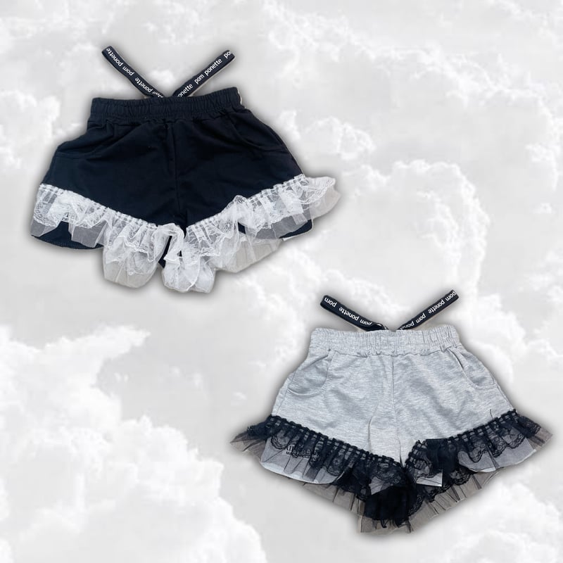 ロゴテープスウェットフリルショートパンツ | Romantic Standard ロゴテープスウェットフリルショートパンツ | Romantic Standard
