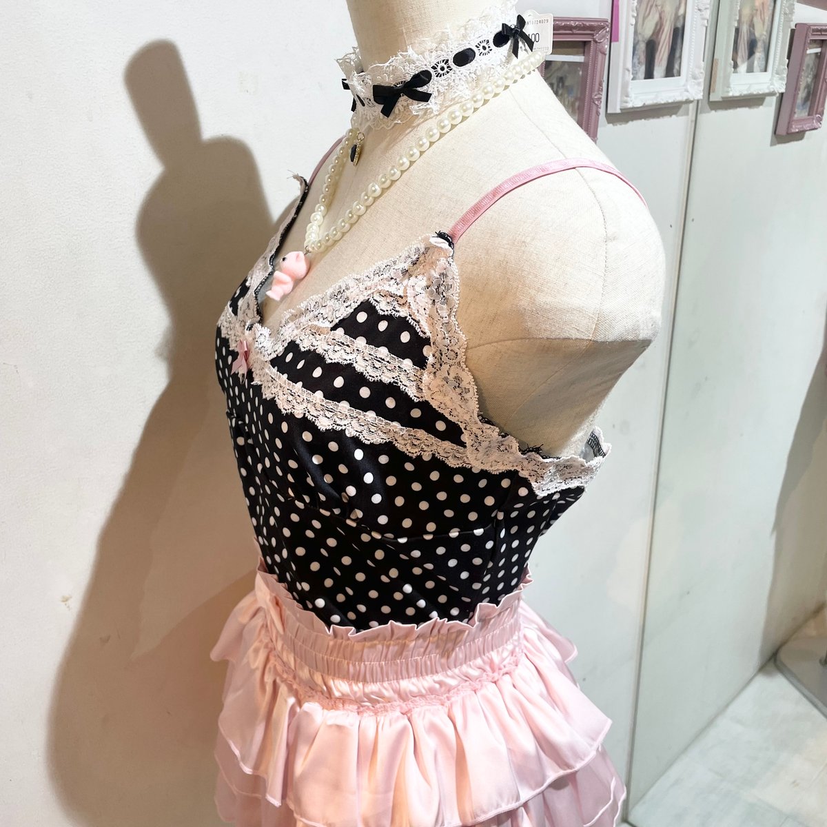 Pinkレースドットキャミソール | Romantic Standard Pinkレースドットキャミソール | Romantic Standard