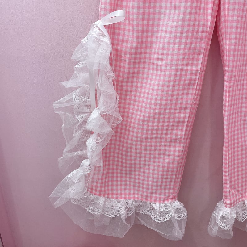 ギンガムチェックスリットレースパンツ | Romantic Standard